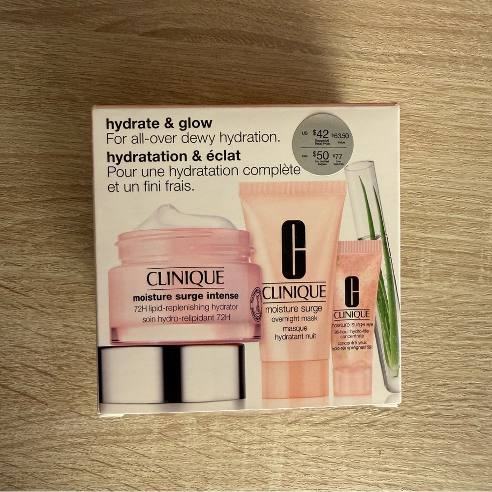 Clinique Hydrate & Glow Skincare Set brand new travel size